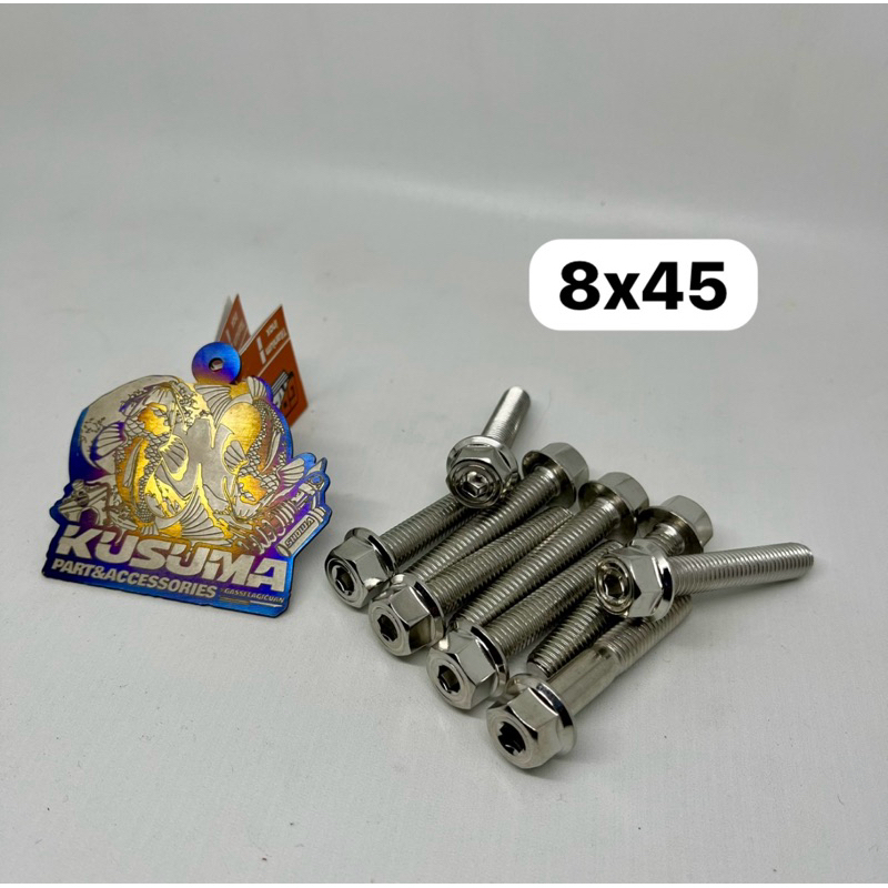 Heng Thailand 8x45 น๊อตสแตนเลส Heng แท้