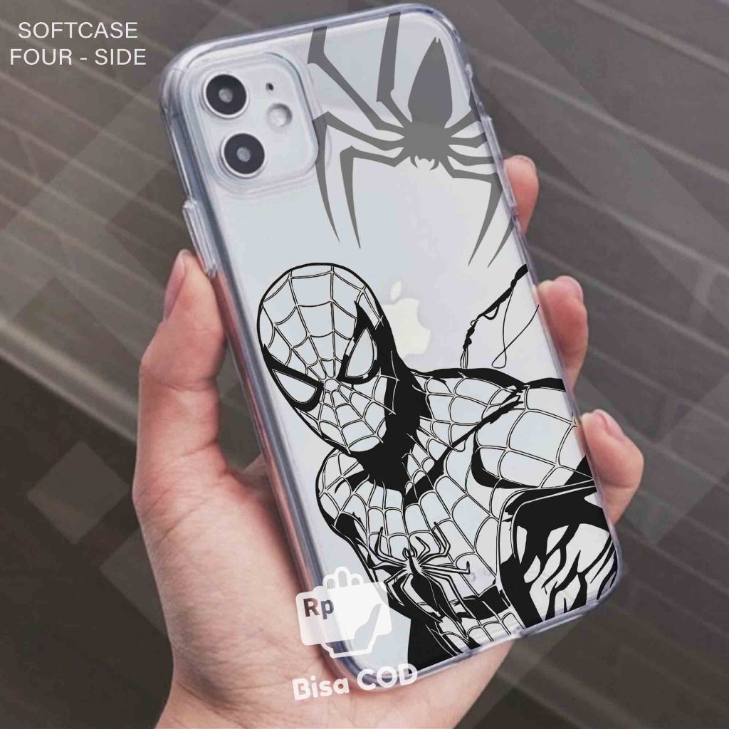 เคส REALME GT MASTER GT NEO 2 GT NEO 3 GT NEO 3T REALME 12 PRO PLUS REALME X REALME XT REALME 11 PRO PLUS 10 PRO PLUS REALME 9 PRO PLUS REALME 6 PRO 7 PRO 11 REALME NOTE 50 9I 8I 7i เคสยางใสอะคริลิค - เคส SPIDER PICTURE MOTIF