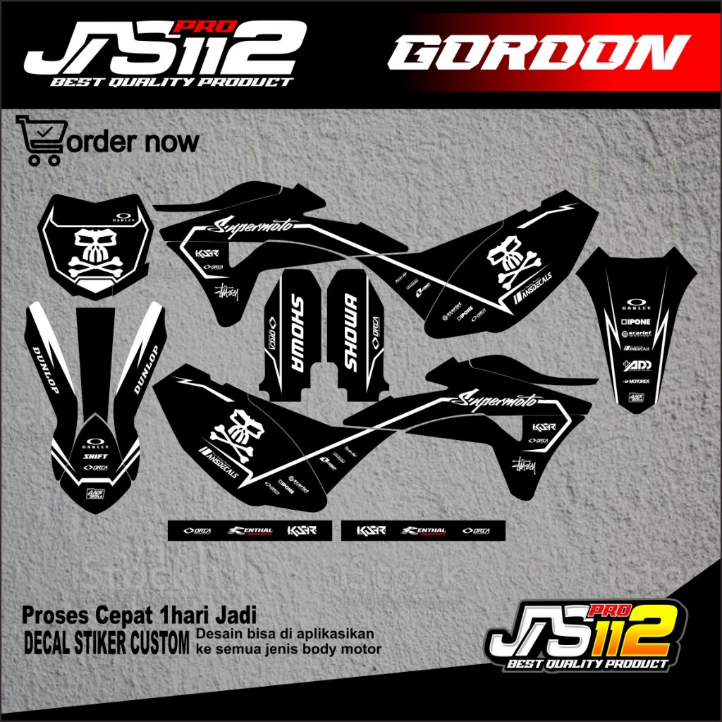 DECAL KLX GORDON DECAL body GORDON DECAL kawasaki KLX GORDON DECAL