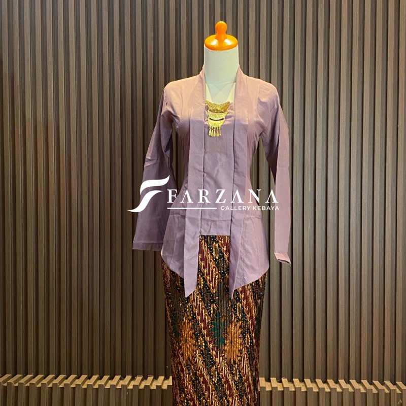Katun Kebaya Kutu New Plain Modern Long Sleeve Micro Premium Cotton Material Farzana Gallery