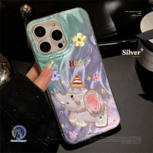 SS971 Happy Elephant Ombre ดอกไม้ Clarity Swirl HardCase ปลอก Hp สําหรับ Xiaomi Redmi หมายเหตุ 7 8 9