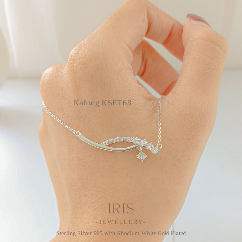[Iris Jewellery] - สร้อยคอ KSET68 - ชุบเงินแท้ 925 พร้อมทองคําขาว 18K