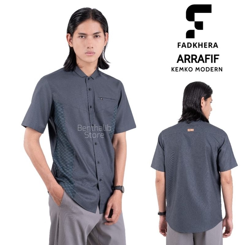 Fadkhera Arrafif Short Modern Kemko Shirt for Adult Men, Short Sleeve Slimfit