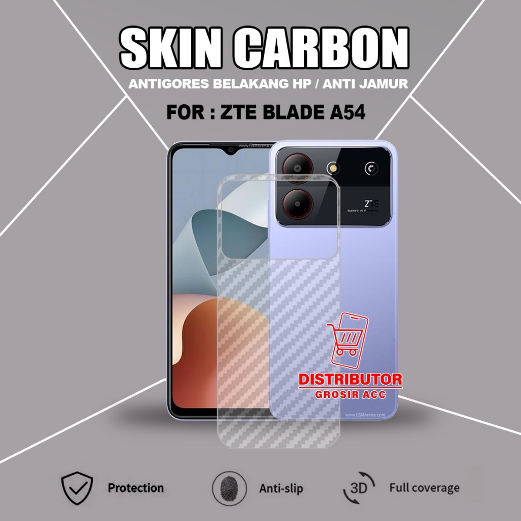 ZTE BLADE A52 ZTE BLADE A54 ZTE BLADE A72 SKIN CARBON TRANSPARENT ANTI-SCRATCH BACK ZTE BLADE A52 ZT