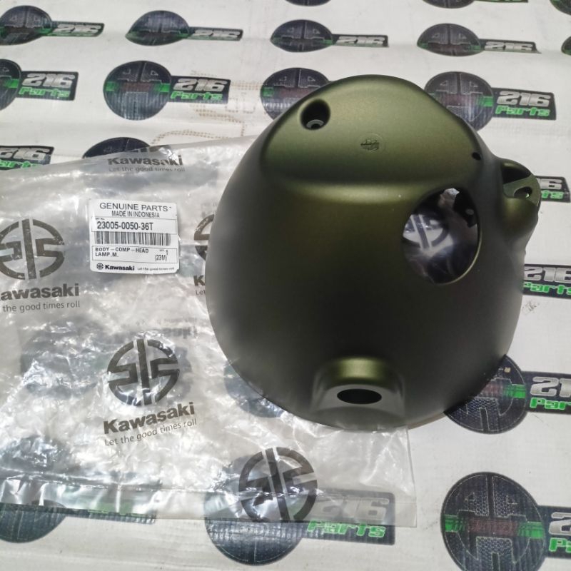 Hijau Cover body Shell ไฟหน้า Reflector army Green W175W 175 Original Kawasaki