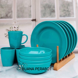 SET ISI 12 PCS MELAMIN TEBAL 4 PIRING MAKAN 4 MANGKUK BAKSO 4 GELAS MINUM TEBAL MELAMIN TERLARIS