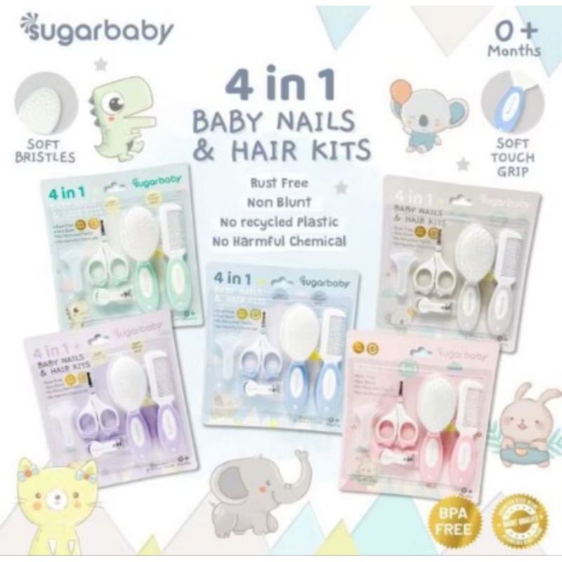 Sugar Baby 4in1 Baby Nail & Hair Kits Baby Nail & Hair Care Kit