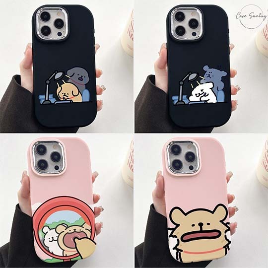 Softcase ความงามน่ารักคู่สุนัขน่ารักสําหรับ Poco X3 X5 X6 F4 C75 F5 F6 Mi 12X 12T 13T PRO NFC PRO GT