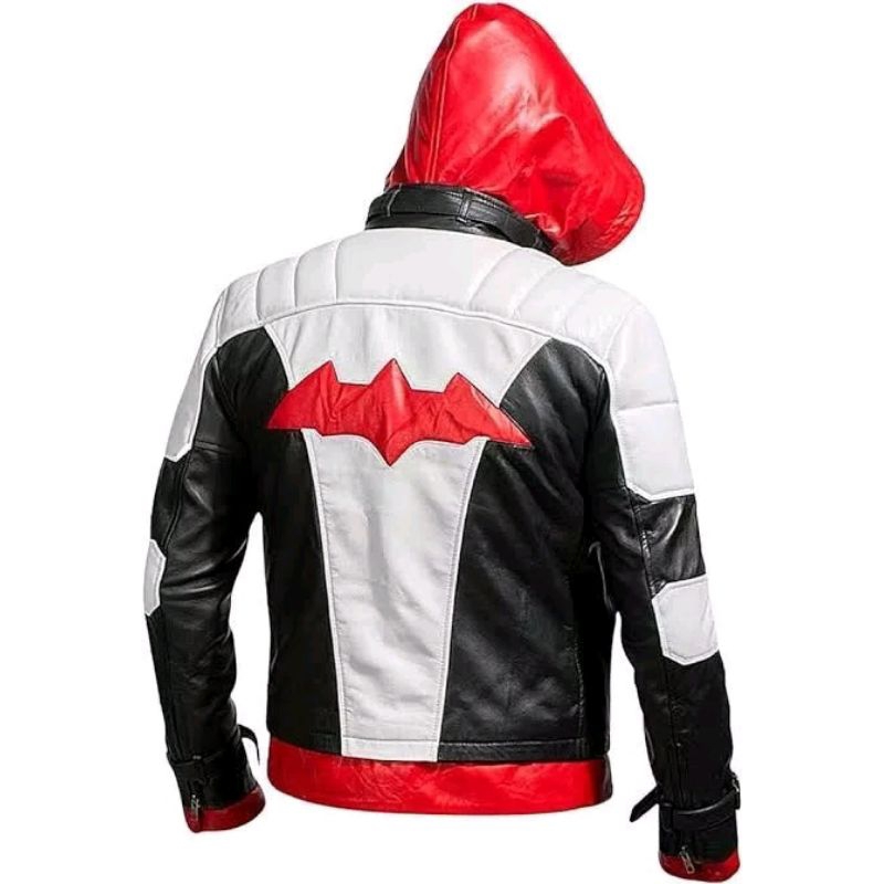 RED HOOD SYNTHETIC LEATHER JACKET BATMAN ARKHAM KNIGHT GAME COSTUME
