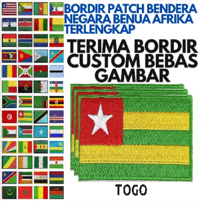 BET FLAG EMBROIDERY PATCH/ COMPLETE TOGO STATE AFRICA BENUA FLAG