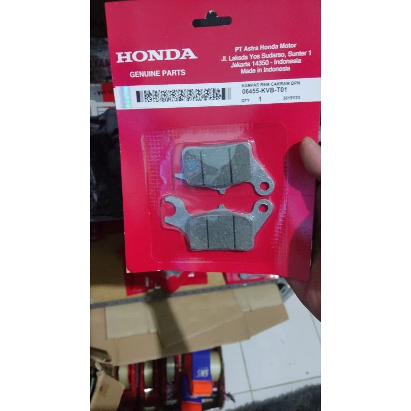ผ้าเบรคหน้า Kvb dipad honda Ori vario beat scoopy spacy 06455-kvb-T01