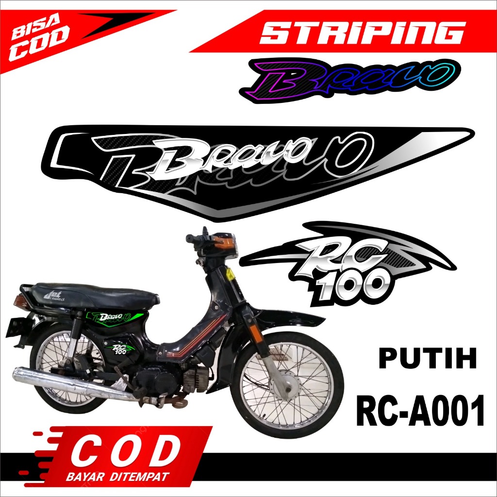 Suzuki BRAVO RC100 MOTORCYCLE VARIATION STRIPING STICKER / SUZUKI BRAVO RC100 MOTORCYCLE STRIPING LI