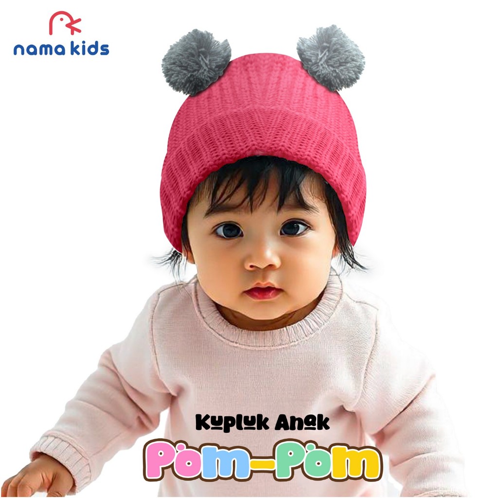 Pompom BABY BEANIE HAT BABY BEANIE POLOSS BABY CIPUT POMPOM BABY GIRLS BEANIE BABY COW BEANIE