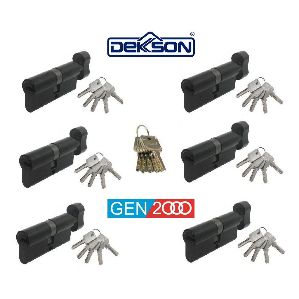 Master คอมพิวเตอร์ Key Thumbturn กระบอกล็อค Dekkson TC KK DL70 มม.สีดํากระบอก Master Key คอมพิวเตอร์