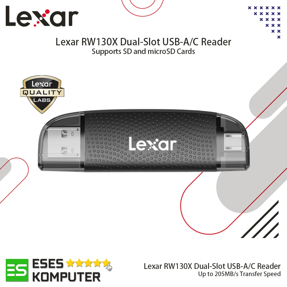 Lexar LRW310X Dual-Slot USB-A Card Reader/C Reader สูงสุด 205 เมกะไบต์/วินาที LRW310X-BNBNG