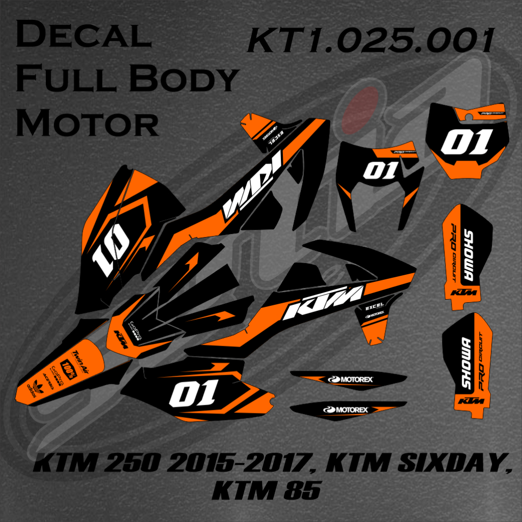 DECAL KTM 250 2015-2017/KTM SIXDAY/KTM 85 DESIGN ฟรี REQUEST CUSTOM ใหม่, สติ๊กเกอร์ KTM, (KT1.025.0