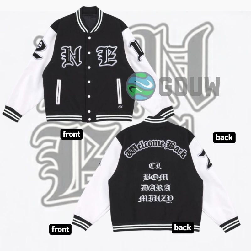 VARSITY BASEBALL JACKET 2NE1 MERCH WELCOME BACK ASIA TOUR 2024 CL DARA MINZY BOM KPOP BLACKJACK SG H