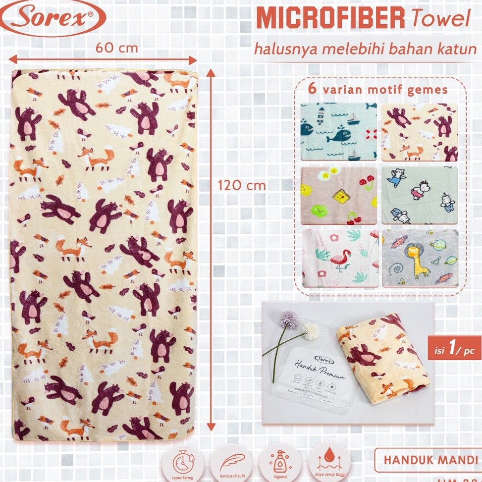 OK Pr SOREX TOWEL BATH TOWEL BABY AND TODDLER ADULT MICROFIBER TOWEL SOFT HIGH ABSORBENT POWER HM 88