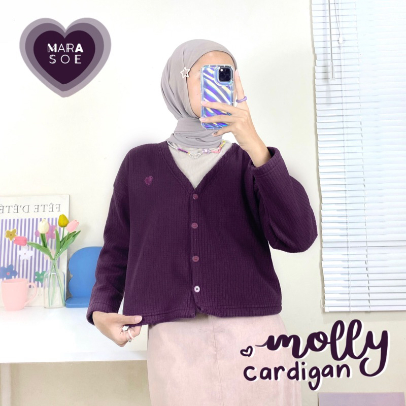 [Marasoe] MOLLY CROP CARDIGAN - เสื้อคาร์ดิแกนครอปผู้หญิง Casual Cardi คาร์ดิแกนสไตล์เกาหลีถักครอปพื