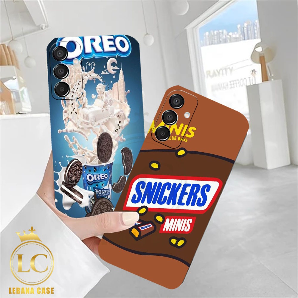 HP AW002 - กรณีขนมขบเคี้ยว Motif สําหรับ Samsung M15 ล่าสุด 2024 Samsung a06 samsung a16 A13 4G A13 