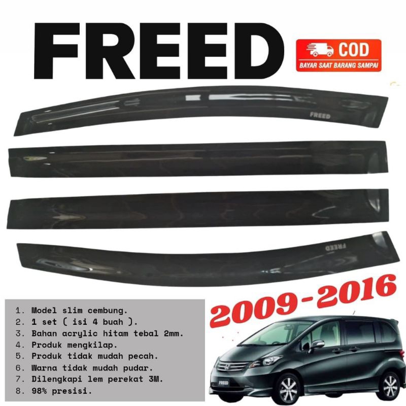 HONDA FREED CAR WATER GTTER 2009-2016 SLIM CONVEX MODEL