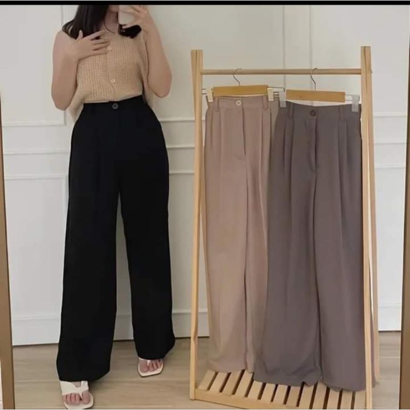 กางเกง~culot Loose pants Anti-Wrinkle TROUSER กางเกงทํางาน กางเกงล่าสัตว์