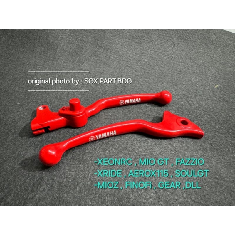 Red GLOSSY BRAKE HANDLE FAZIO MIOJ XRIDE GEAR125 SOUL GT FINO FI LASER PRINTING YAMAHA รับประกันไม่ซีดจาง