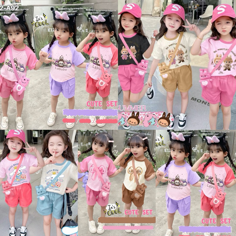 (IMPORT) PREMIUM SHORTS SET FOR GIRLS AGED 1 - 5 YEARS (LABUU A-92, KIDS BEAR, LOVELY RIBBON, A-83, 
