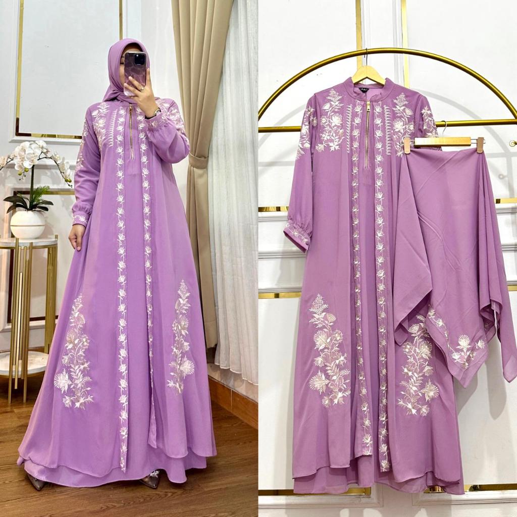 ชุดฮิญาบ Gamis พรีเมี่ยม // Gamis ปักเลื่อม // ปาร์ตี้สมัยใหม่ Gamis