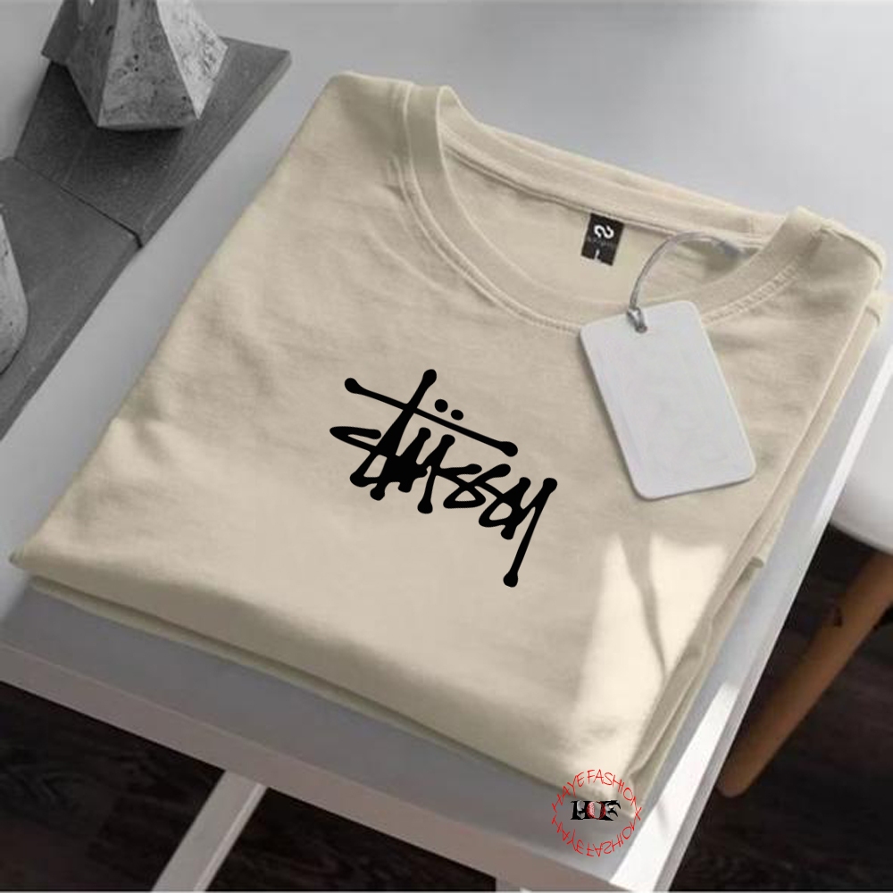 Haye Fashion - เสื้อเชิ้ตแขนสั้น Stussy Black Motif Distro เสื้อยืด 30s วัสดุ