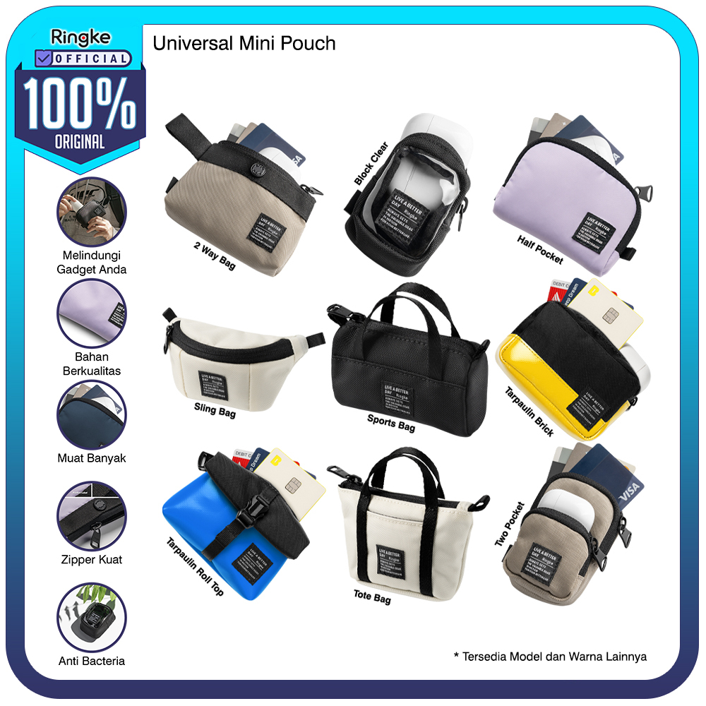 Ringke Mini Pouch Airpods Case Buds Headphone Handset Carabiner