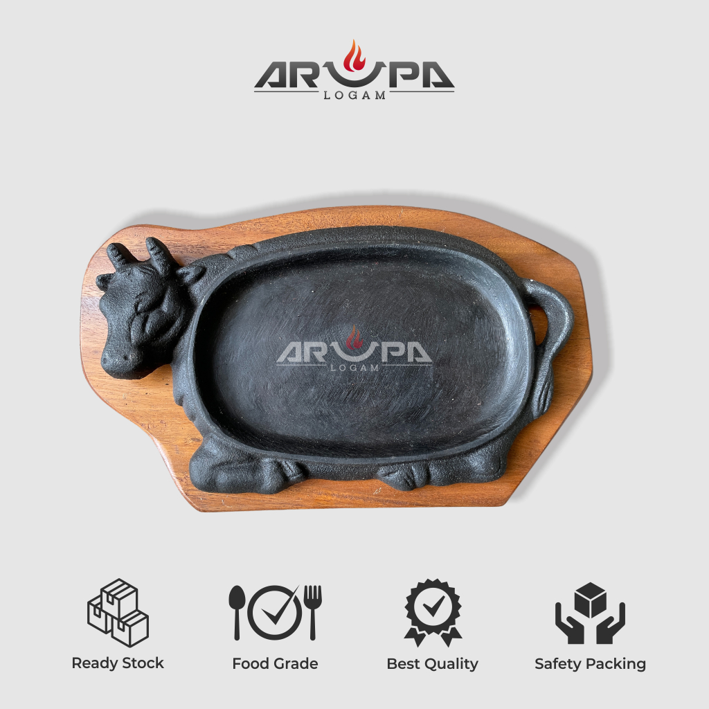 BUFFALO HOTPLATE / CAST IRON COW / BUFFALO STEAK PLATE