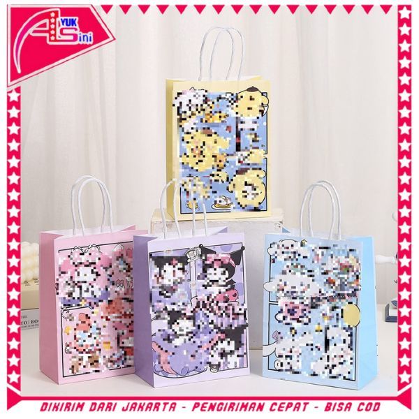 AS Paper Bag Happy birthday Animation Paper Bag Goodie Bag Childrens Snack Gift Hampers Bag Cute Car