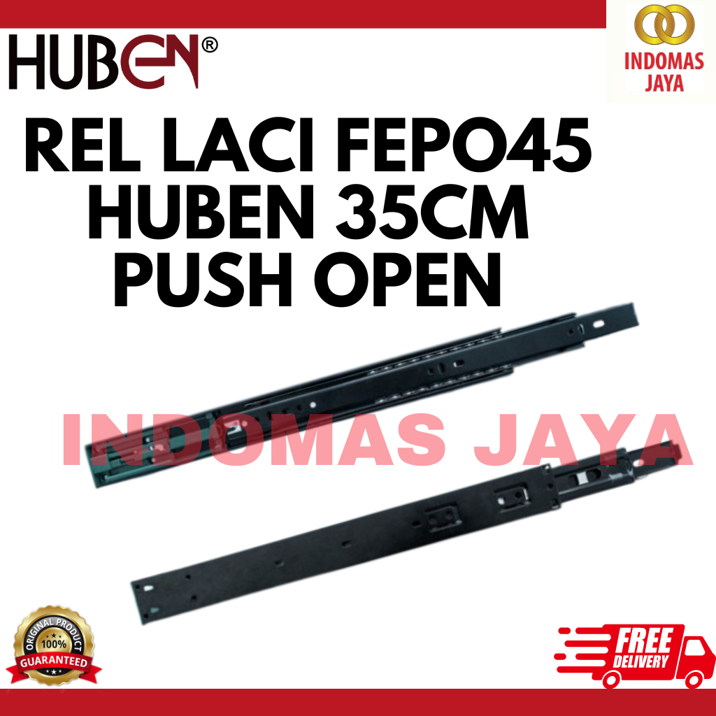 HUBEN PUSH เปิด DRAWER RAIL FEPO-45 35CM / PUSH OPEN DRAWER RAIL FEPO-45 HUBEN 35CM