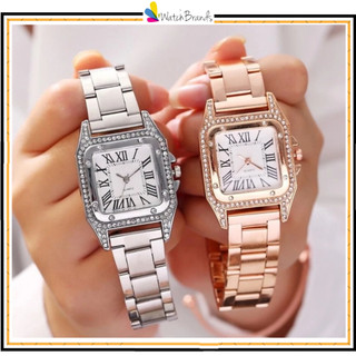 WBS JAM TANGAN WANITA SEGI DIAMOND ANALOG CASUAL RANTAI MURAH HARGA GROSIR COUPLE PRIA CT005