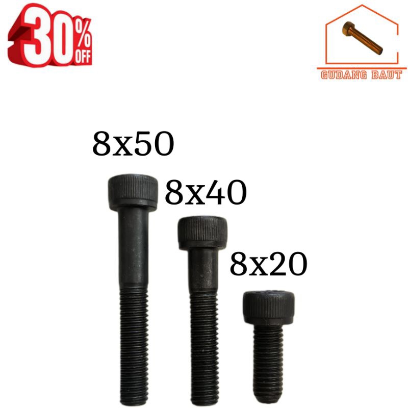 Bolt (L) M8x20 - กุญแจ M8x50 (L) 6mm