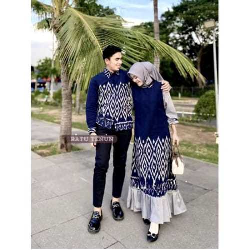 KARINA WOVEN COUPLE - เสื้อผ้าผ้าทอคู่รัก - คู่ Karina Navy - คู่รักทอล่าสุดสําหรับงานแต่งงาน