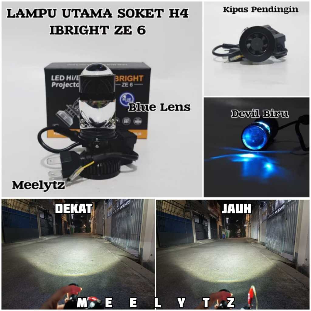 ไฟหน้า Led ซ็อกเก็ต IBRIGHT ZE 6 - H4