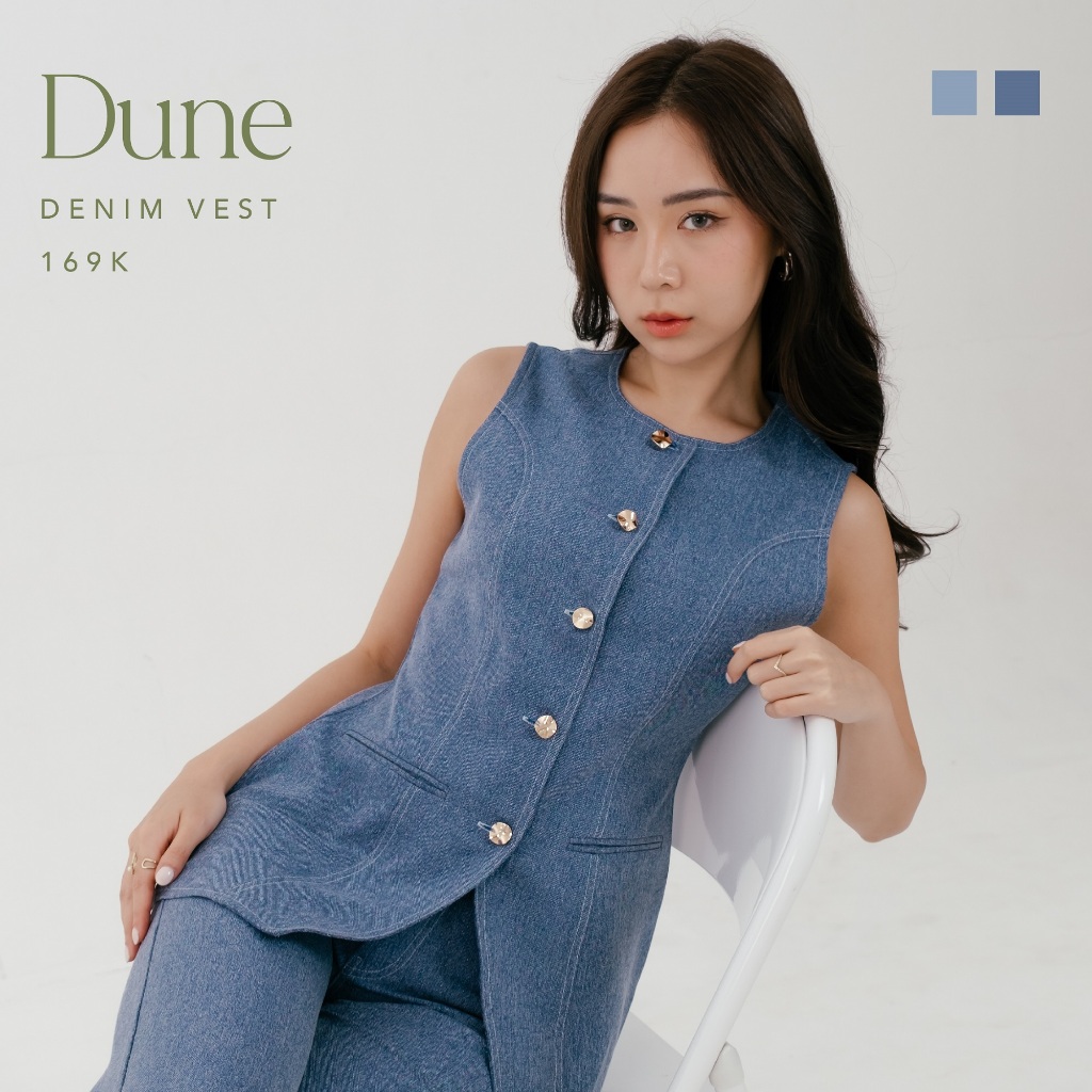 เสื้อกั๊กคอกลม Dune -- Ocha Wear | เสื้อผ้าผู้หญิงอินเทรนด์ | เสื้อกั๊กลําลองชั้นนํา | เสื้อกล้ามทาง