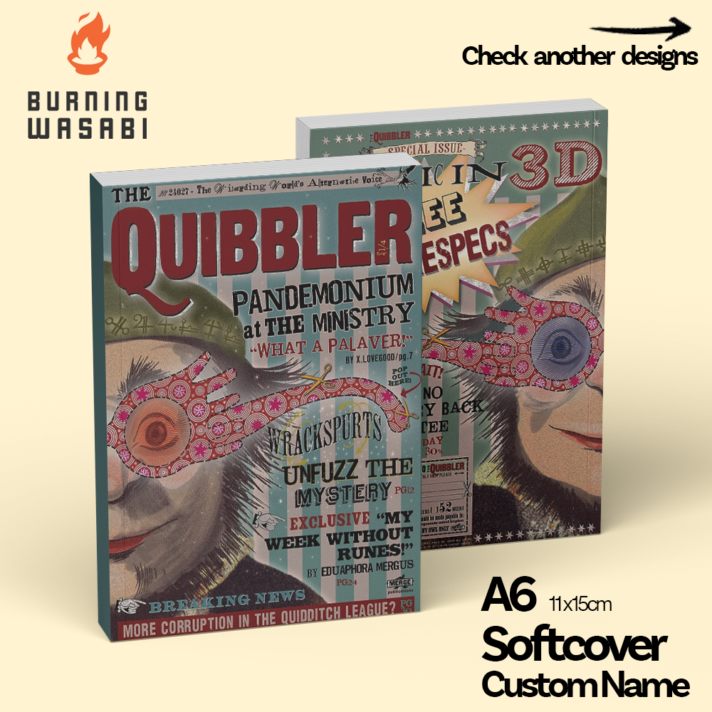 Quibbler Pocket Book Luna Lovegood Harry Potter Custom Softcover A6 Plain