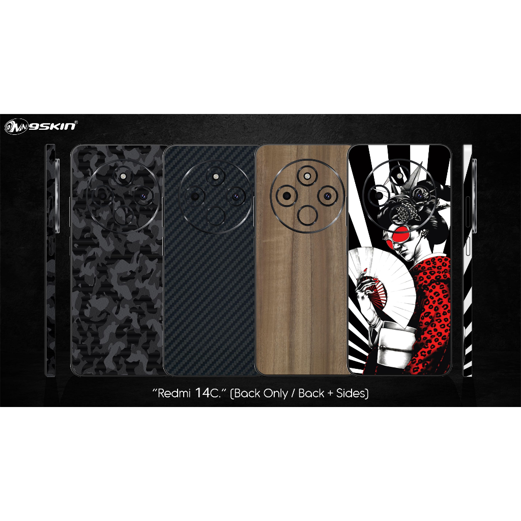 9skin Redmi 14C Back Case Skin Custom Carbon Leather Special Texture