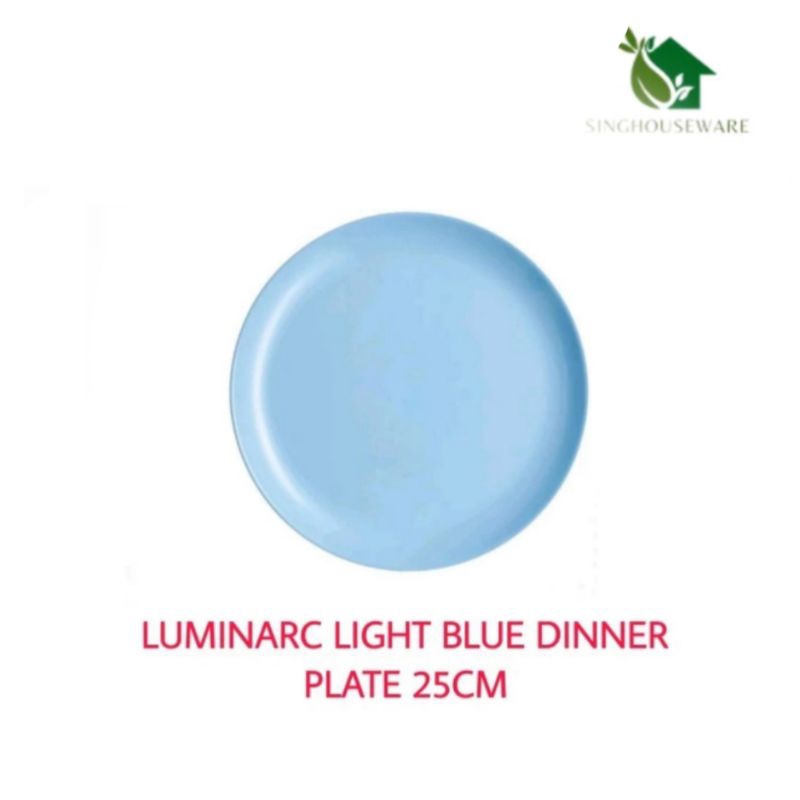 Luminarc Diwali จานอาหารค่ําสีฟ้าอ่อน 25 ซม./จานอาหารเย็น P-2610