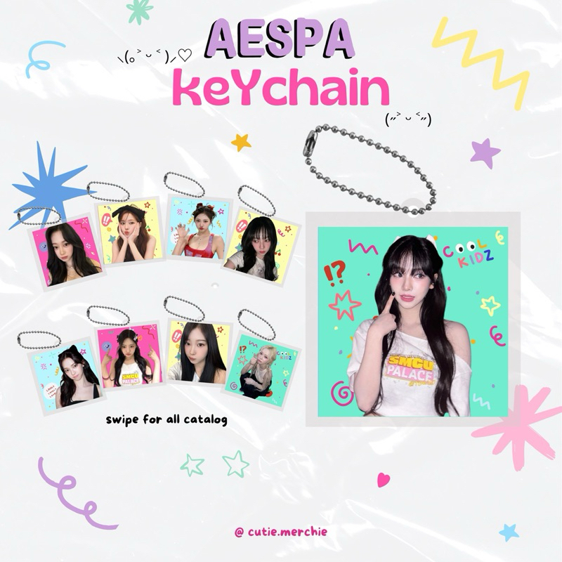 Aespa keYchain อะคริลิคและกระเป๋าเจาะ โดย cutie merchie