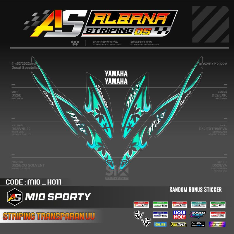 Yamaha MIO SPORTY UV STRIPING/MIO FLOWER TRANSPRAN/MI LAMA STICKER ราคา ถูกที่สุด ดีลบีเคเค