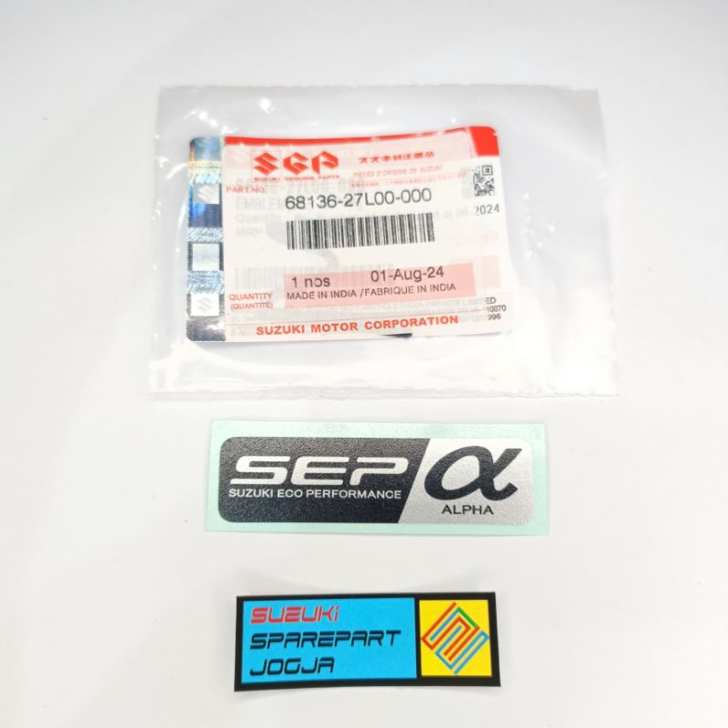 อะไหล่แท้ Suzuki, 68136-27L00-000 สัญลักษณ์, สติ๊กเกอร์ SEP Alpha, Suzuki Eco Performance Alpha Orig
