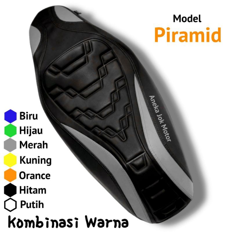 ผ้าคลุมเบาะมอเตอร์ไซค์ PIRAMID สําหรับบีท/Vario 125/Vario 150/Vario/Scoopy/Genio/PCX/ADV/Mio Soul/Fino/Fazzio/Nmax/Aerox/Lexi/Supra X/Supra X 125 วัสดุหนัง กันฝุ่น กันน้ํา