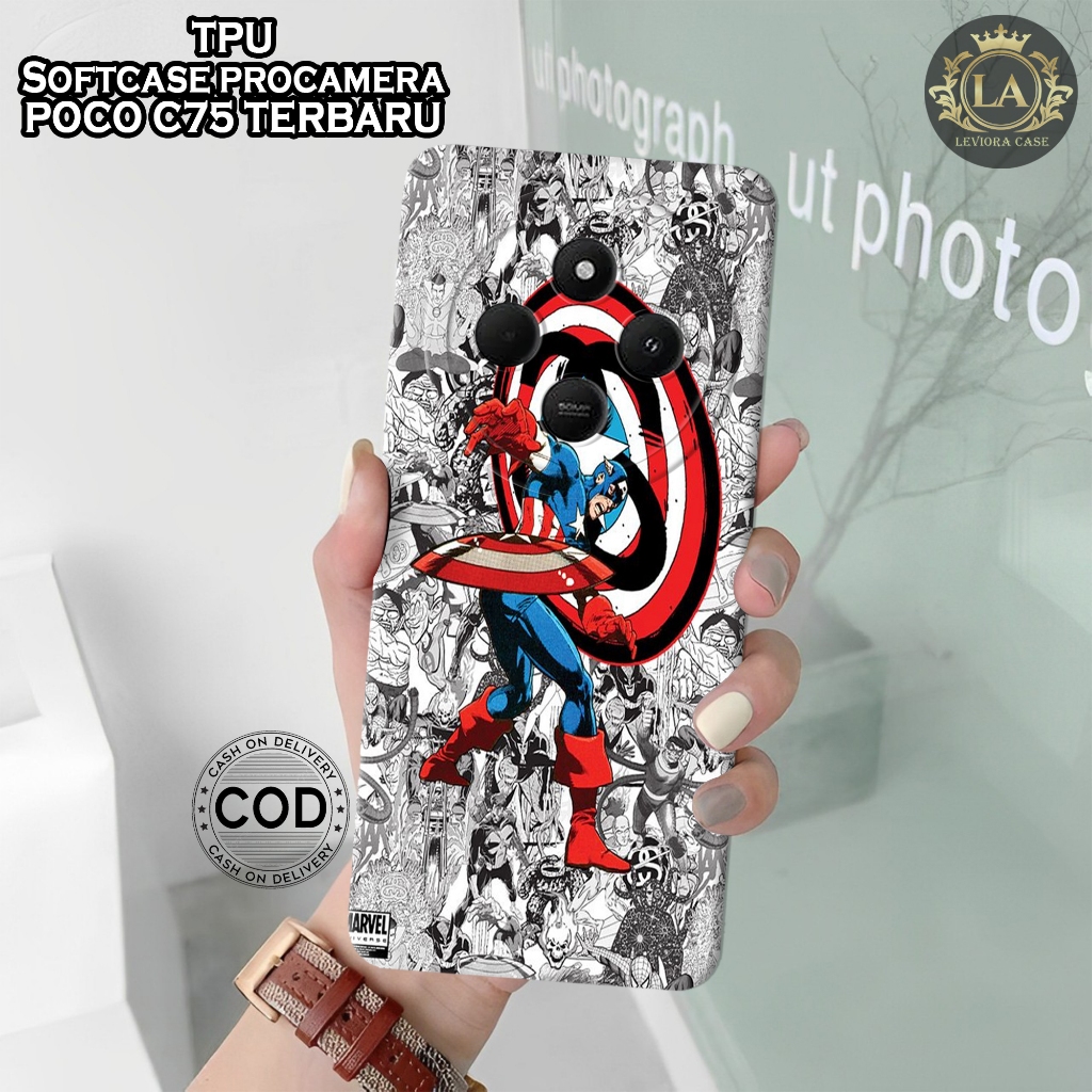 เคส HP ล่าสุด POCO C75 2024 - เคส Leviora - เคสแฟชั่น Spiderman - POCO C75 2024 Softcase - เคสกล้อง 