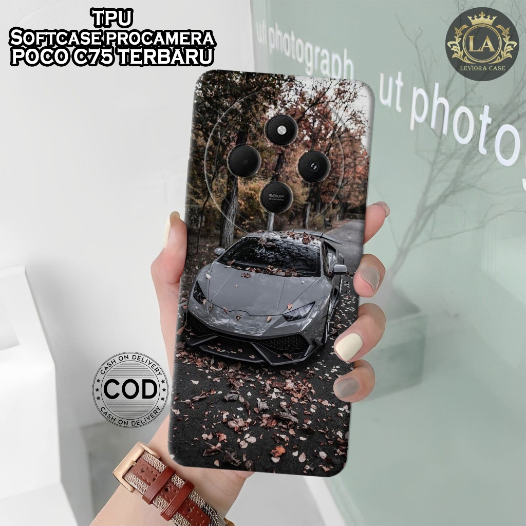 เคส HP ล่าสุด POCO C75 2024 - เคส Leviora - เคสรถแฟชั่น - POCO C75 2024 Softcase - เคสกล้อง Pro - เค
