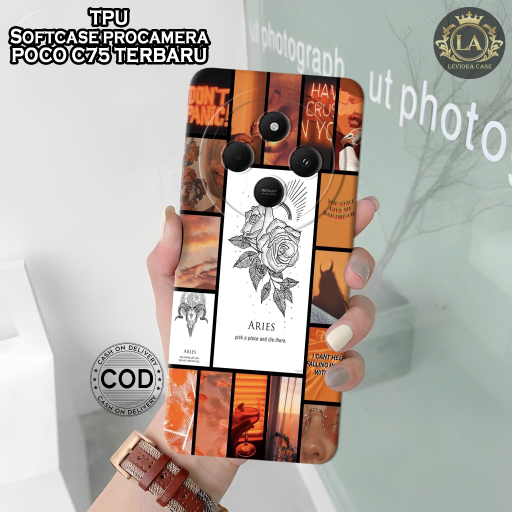 เคส HP ล่าสุด POCO C75 2024 - เคส Leviora - เคสแฟชั่น Zodiac - POCO C75 2024 Softcase - เคสกล้อง Pro