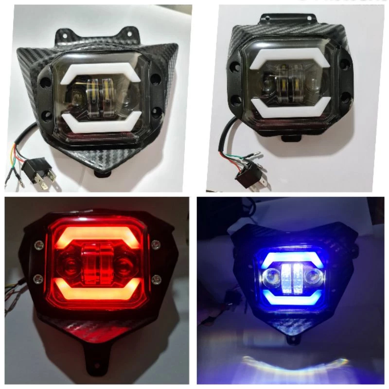 ไฟหน้าเคสสะท้อนแสงเหล็ก klx crf wr 155 led daymaker plus eyes angel eyes / ไฟหน้า klx bf crf wr 155